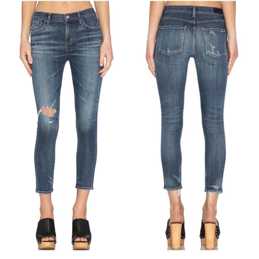 Agolde Sophie Crop Jean Distressed Ripped Starwood 26